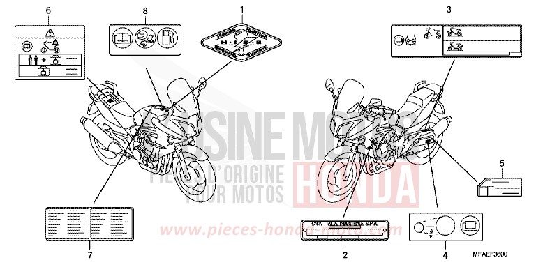 ETIQUETTE DE PRECAUTIONS de CBF1000 ABS PEARL SIENA RED (R320) de 2010